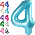 Pearl Blue Number 4 Balloon 40 inch, 4th Birthday Party Balloons Decorations | by Upgesy