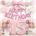 Dusty Pink Number 15 Balloon, 15th Birthday Decorations by Hapmori