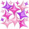 Pink Purple Star Balloons, 26 Inch and 10 Inch Pink Stars Shaped Balloon by BIAPIAN