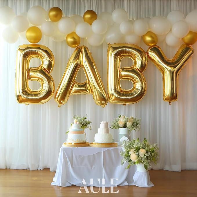 AULE 40 Inch Gold P Balloon Letter Foil A-Z Birthday Big Alphabet | Birthday - Image 3