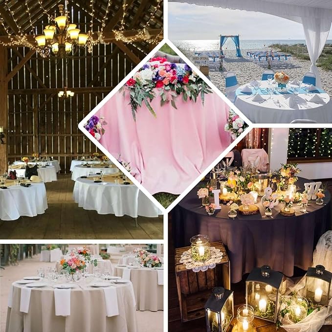 Efavormart Round Tablecloth, 108 Inch Stain & Wrinkle Resistant Washable Table Cloth, Decorative Polyester Fabric Table Cover for Banquet, Wedding, Dining- Navy Blue
