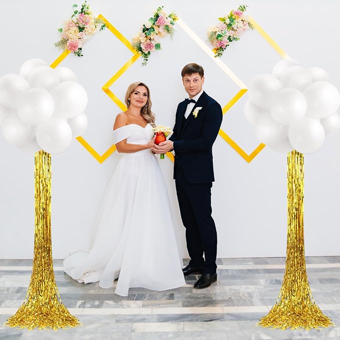 Gejoy 2 Set White and Gold Graduation Decorations Graduation Balloon Column - Image 5