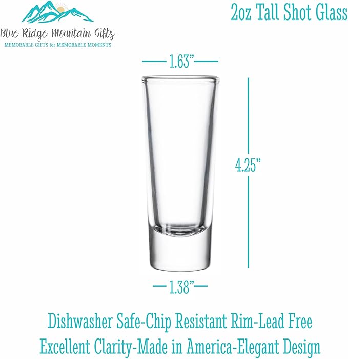 Custom Engraved 2 oz Shot Glass – Personalized Etching – Groomsman & Bridesmaid Gift – Wedding Favor Set of 4