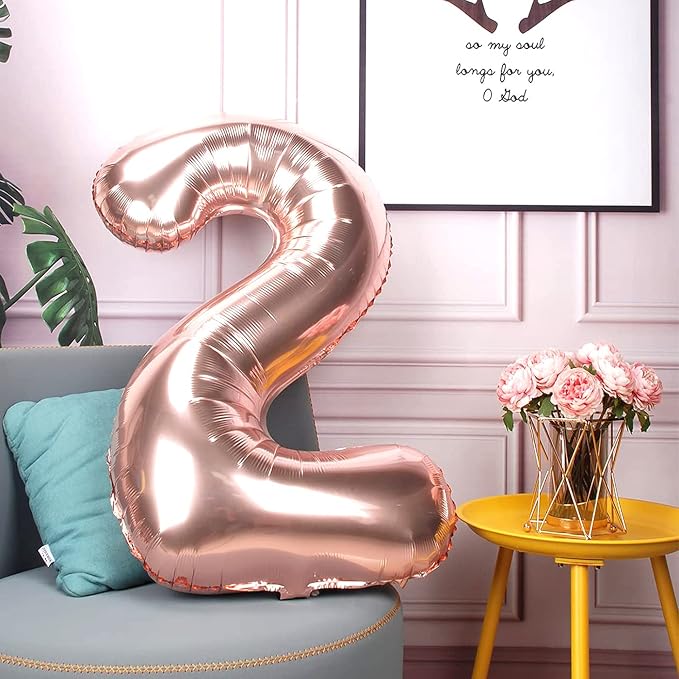 Jonhamwelbor 21 Balloon Number Rose Gold Big Giant Jumbo Number 21 Foil Mylar - Image 4