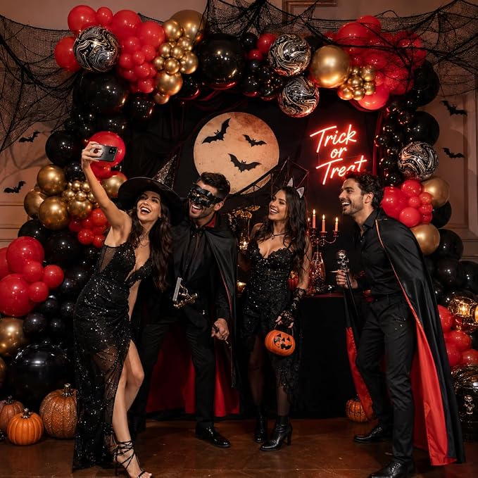 HILAVO Red Black and Gold Balloons - Image 6