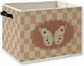 Retro Butterfly Nursery Checkered Foldable Storage Bins Box by KSDUT