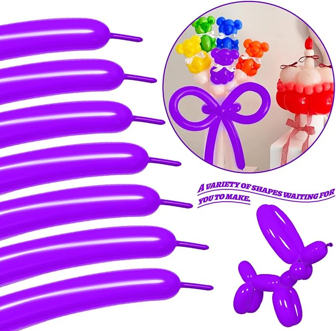 LXZFCRG 260 Balloons Purple Long Balloon - Image 4