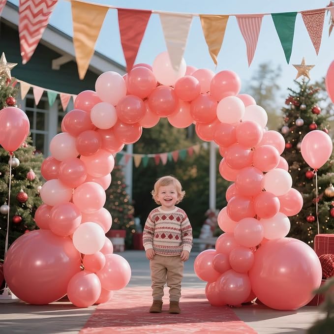 134Pcs Dusty Pink Balloons Different Sizes 5 10 12 18 Inch Retro Pink Latex - Image 7