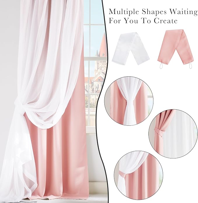 PONY DANCE Nursery Curtains Pink, 52 x 84 inches, Rose Blush, 2 Panels | - Image 9