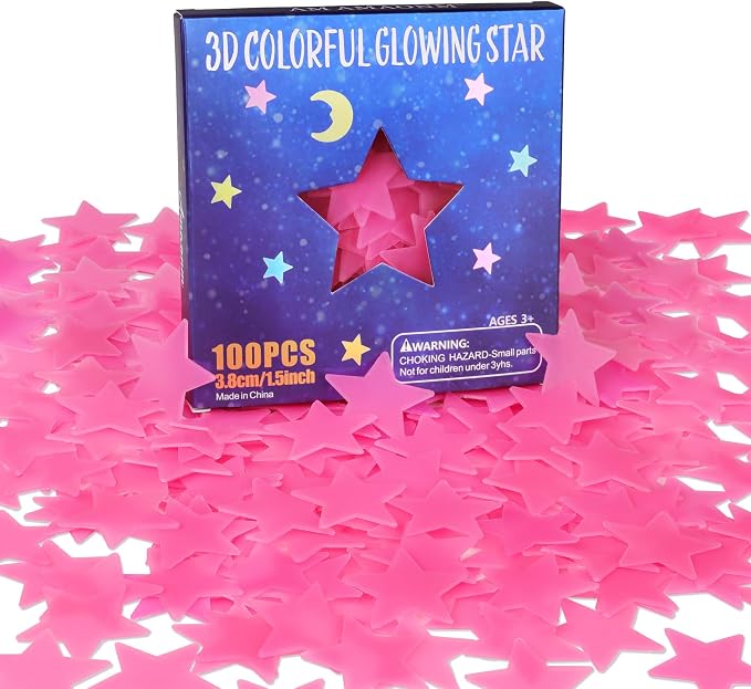 AM AMAONM 100pcs Glow in The Dark Luminous Stars Fluorescent Noctilucent by AMAMAONM