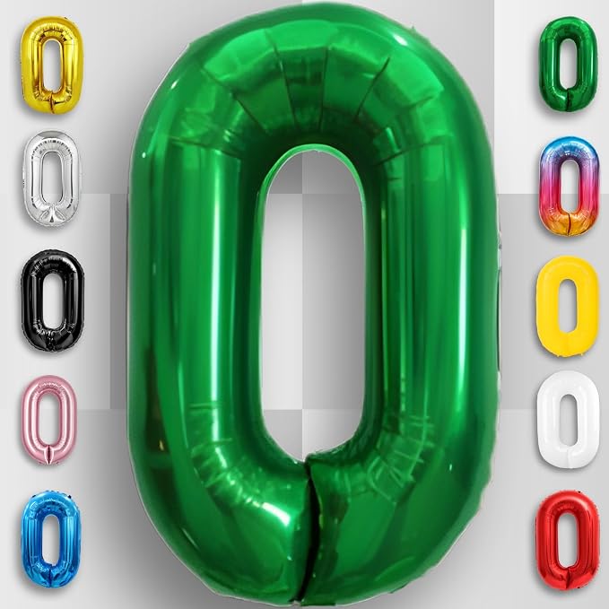 Green Number Balloon 0 Mylar Foil Balloons 32 inch - Image 5