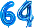 Number 64 Balloons for 64th Birthday Party Decorations, 0-100 Large No.64 by Joycard