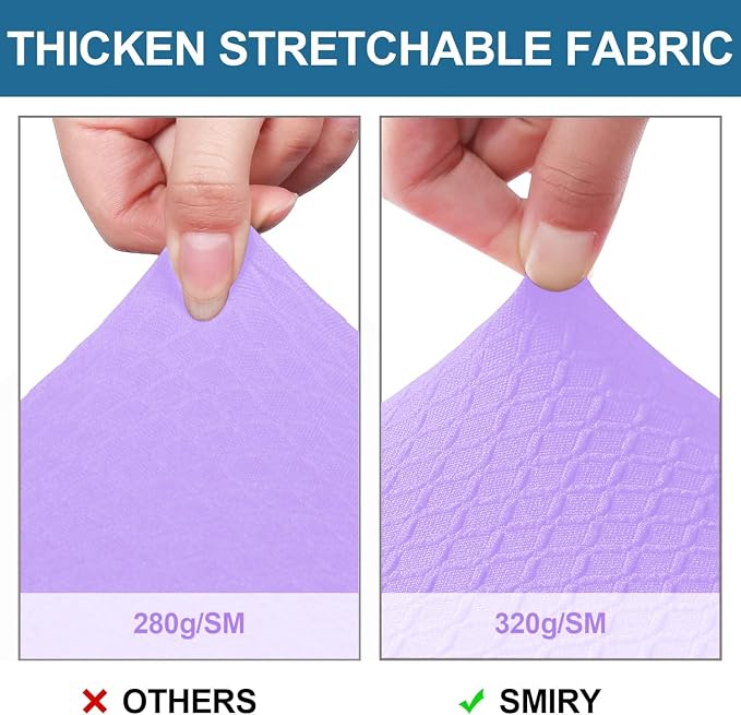 Smiry Waterproof Seat Covers for Dining Room Chairs, No Rear Covers | Stretch - Image 4