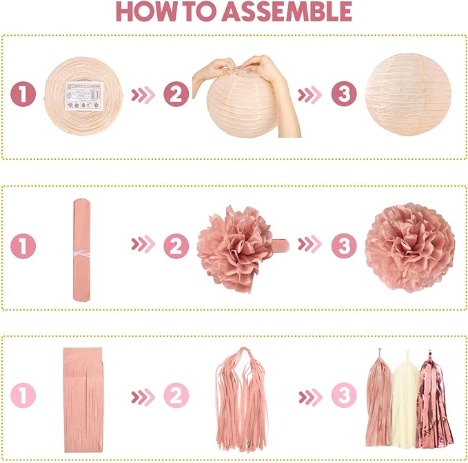 Amandir Rose Gold Baby Shower Decorations - Image 4