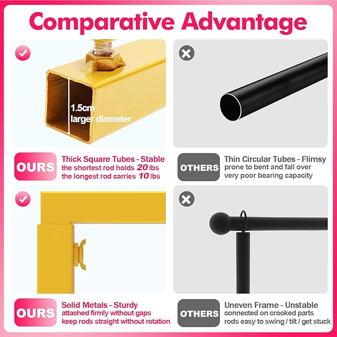 Over The Table Rod Stand with Clamps Gold Table Arch Banner Stand | Adjustable - Image 3