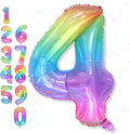 Foil 4 Balloon, Rainbow Number 4 Balloons by Froova