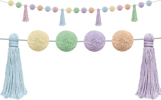 Teacher Created Resources Pastel Pop Pom-Poms and Tassels Garland by TeacherCreatedResourcesOS