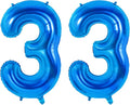 Number 33 Balloons for 33rd Birthday Party Decorations, 0-100 Large No.33 by Joycard