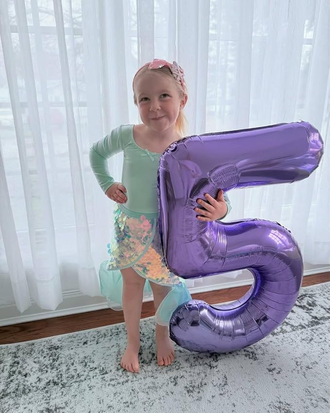 3 Balloon - Purple Birthday Number Balloons, 40 Inch Decorations Men Women | - Image 8