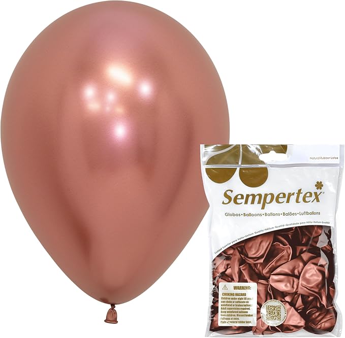 Sempertex Reflex Rose Gold Balloons, 11 Inch, vibrant color, by Sempertex
