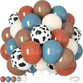 Cowboy Western Balloons, 12inch Dusty Slate Blue Retro Dark Brown Sand White by Togvu
