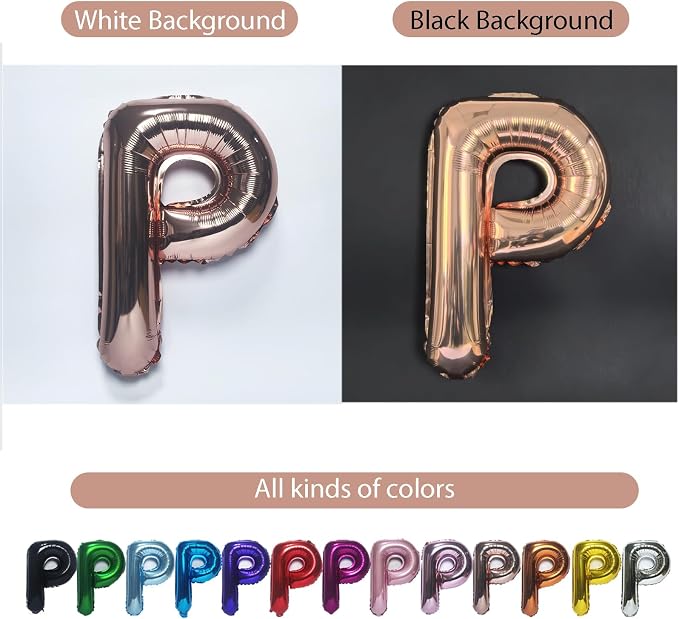 52 pcs Rose Gold Foil Letter Balloons - Image 4