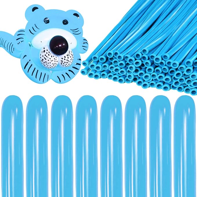 260 Light Blue Long Balloons for Balloon Garland Thickening Skinny Latex by Kawkalsh