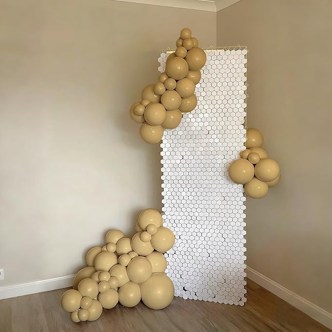 Awenztech 122pcs Tan Balloons, 18 12 10 5 inch Light Brown Balloons Different - Image 7