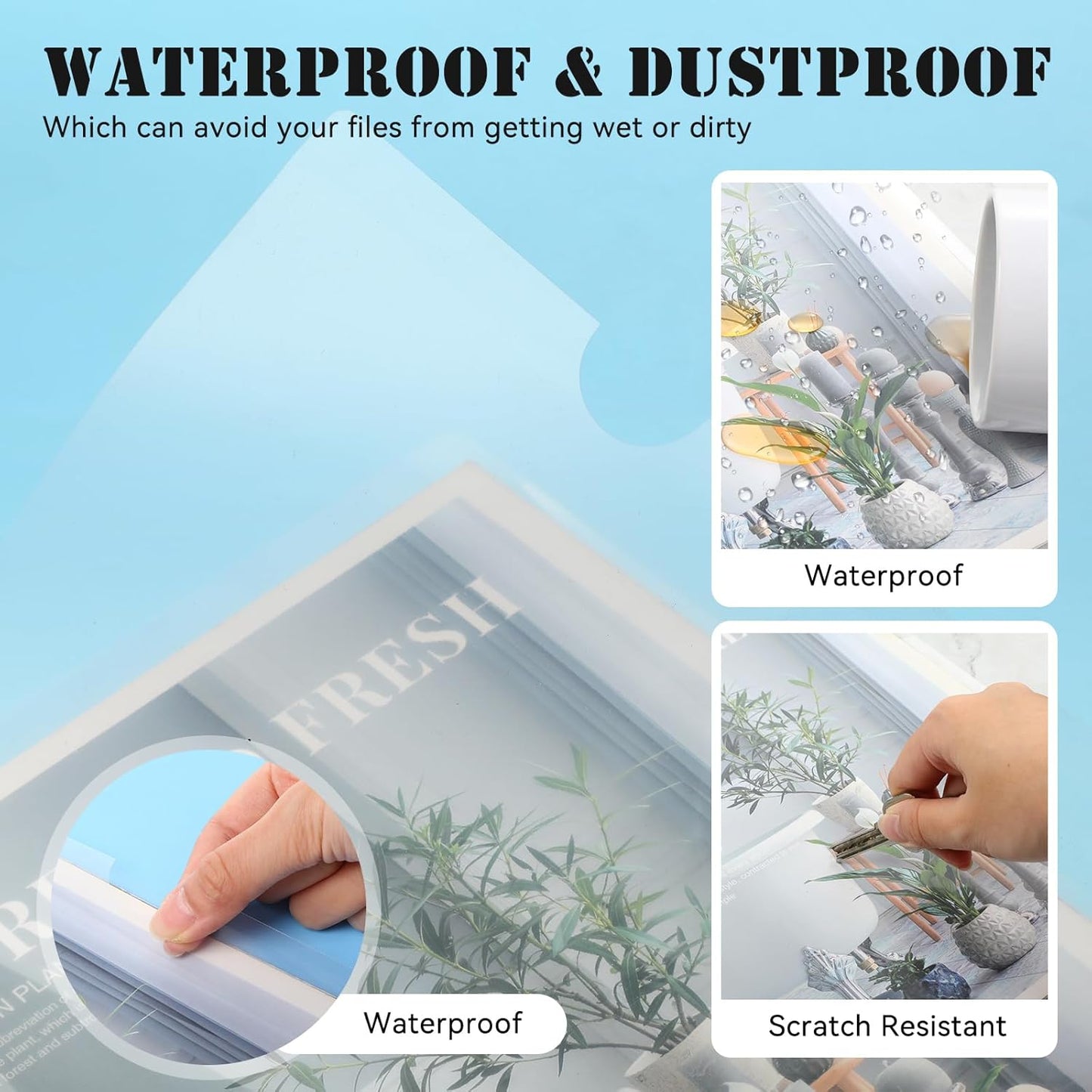 100 Pcs Clear Report Cover with Sliding Bar 50 Sheet Capacity Presentation Binder Transparent Resume Folder Plastic Folder for File Report School Office(Cute Color,Classic Style)