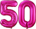 Hot Pink 50 Balloon Numbers, 40 Inch 50 Birthday Balloon Foil Mylar Number 50 by BBPOOL