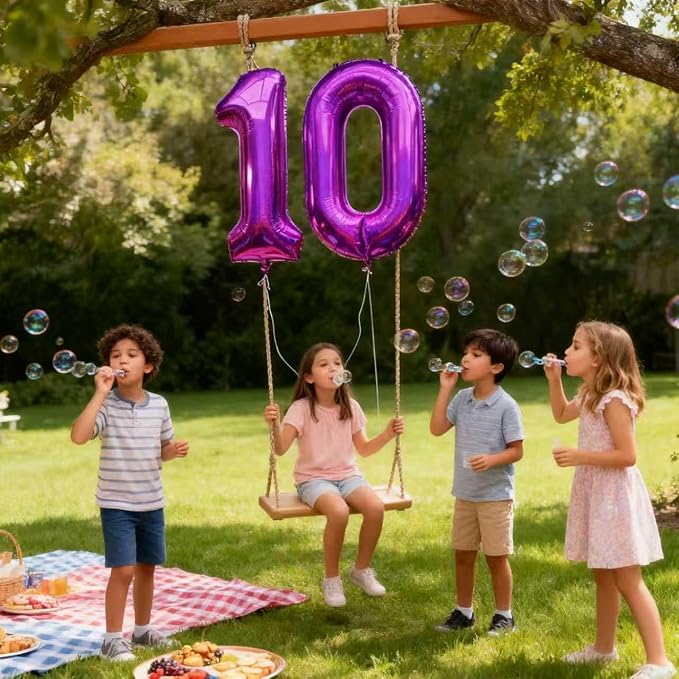 Laser Hot Pink Number 10 Balloons 40 Inch Giant Number Pink 10 Foil Mylar - Image 6