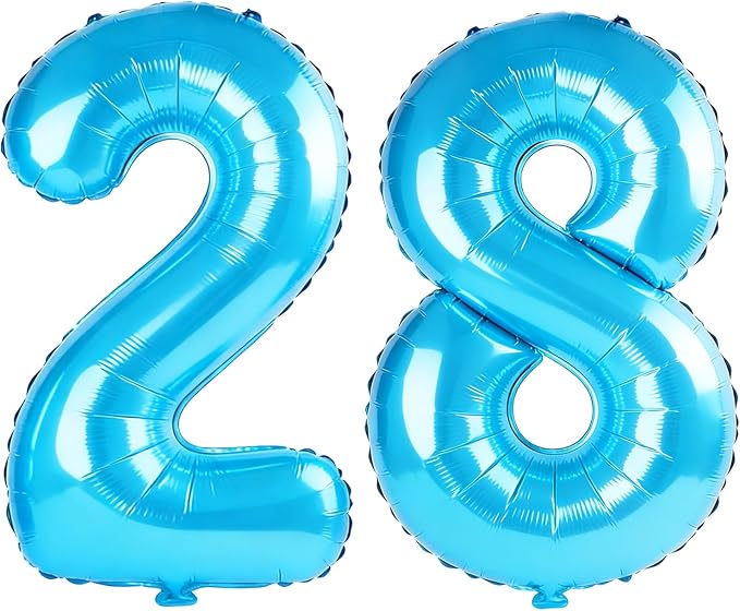 40 Inch Number 28 Balloons for 28th Birthday Party Decorations, 0-100 Jewelry by FOBELEC