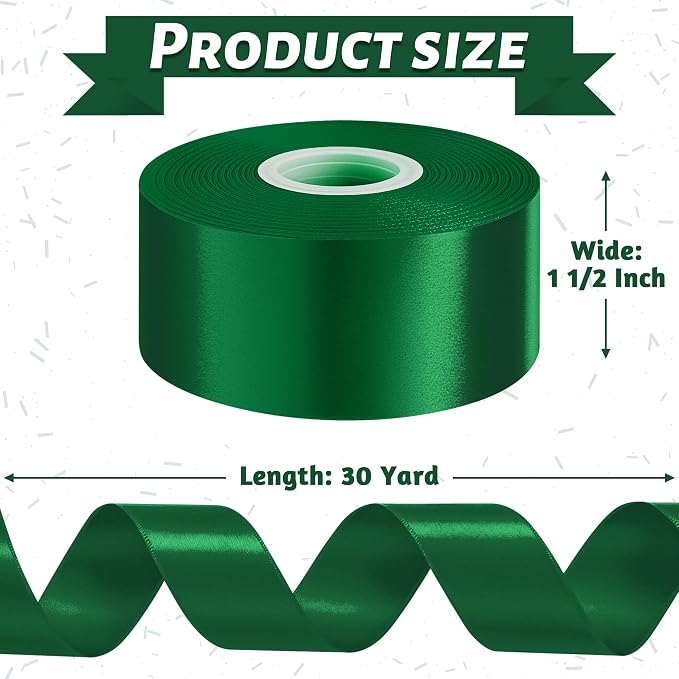 30Yards 1 1/2In Forest Green Ribbon - Image 2