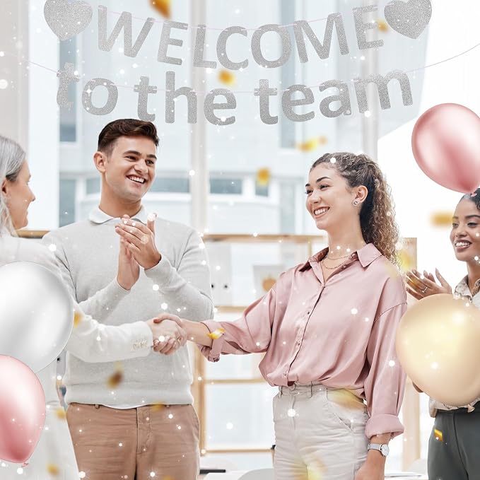 Pre-Strung Glitter Welcome to the Team Banner Welcome Banner Welcome Decorations - Image 5