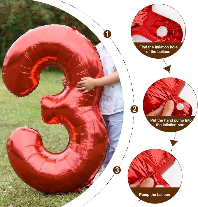 Number Balloons 9 Balloon Red for 9th Birthday Party Decorations, 40 inch | - Image 6