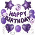 27 Pcs Purple Birthday Decorations, 3D Letters Dark Purple Happy Birthday by WEIKA