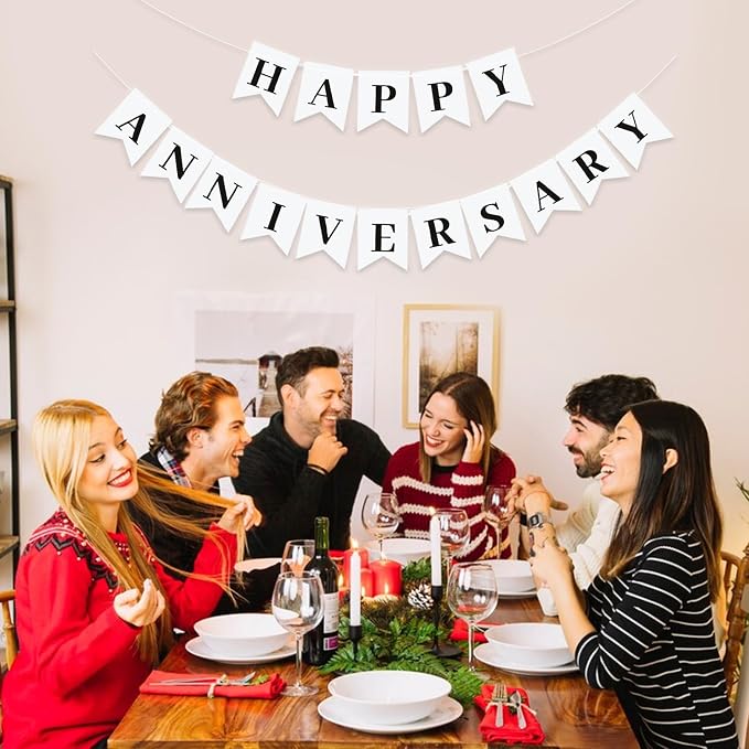 Happy Anniversary Banner, Valentines Day Wedding, Love Party and Background - Image 5