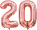 40 Inch Rose Gold 20 Number Balloons Giant 20 Balloons Rose Gold Birthday 20 by LHOAVWE
