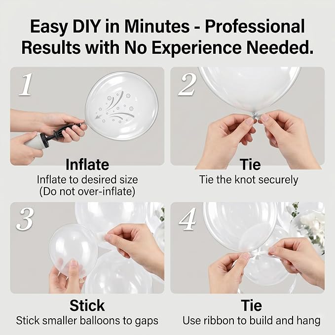 104PCS Clear Balloon Garland Arch Kit, Different Size 18 12 10 5 Inch | - Image 2