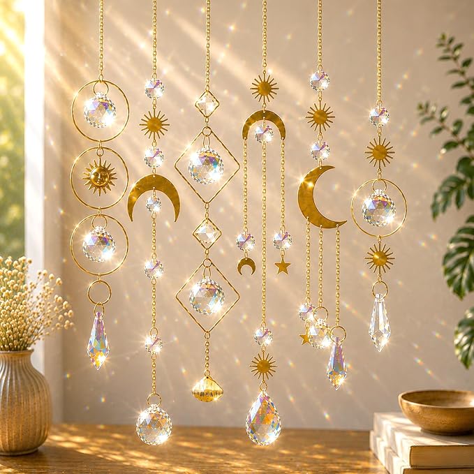 6Pieces Colorful Crystals Suncatcher Hanging Sun Catcher by ilclvizGift