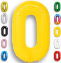 Yellow Number Balloon 0 Mylar Foil Macaron Balloons 40 inch by Unknown