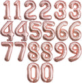 20 Pcs Rose Gold 16" Number Balloons 2 Sets 0-9 Foil Balloon Numbers Décor | by Makeyourpartypop