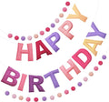 Pre-Strung 3D Felt Happy Birthday Banner, Max span 10ft, NO DIY, Includes Pom by Unknown