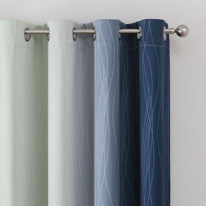 Ombre Blackout Curtains 102 Inches Long 2 Panels Set, Full Room Darkening - Image 4