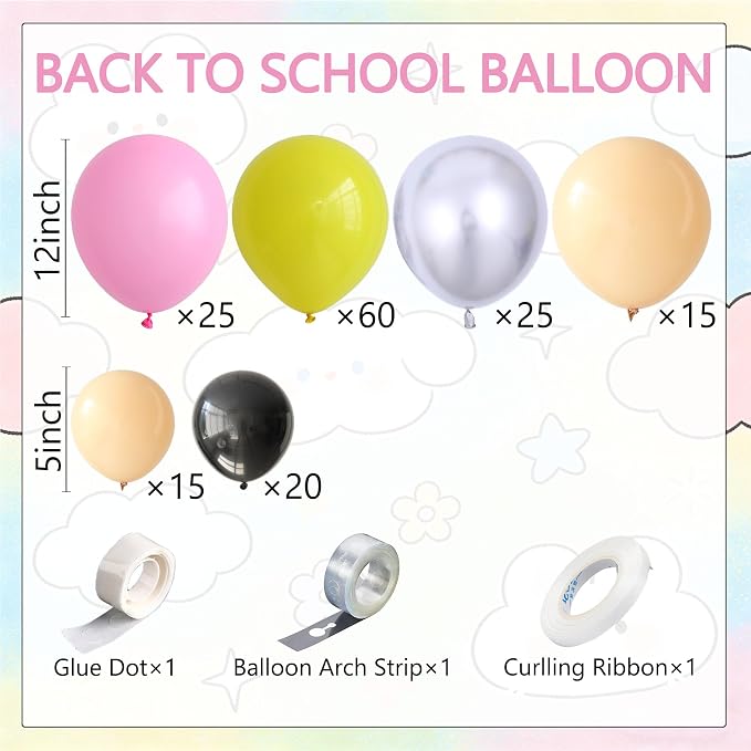 163Pcs Back to School Pencil Balloons | 12Inch Pencil Colorful Balloon DIY Arch - Image 2