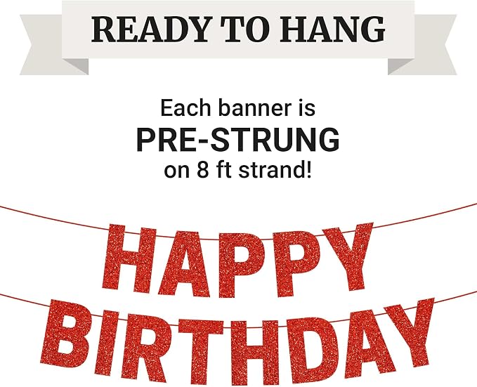 Pre-Strung Happy Birthday Banner - Image 3