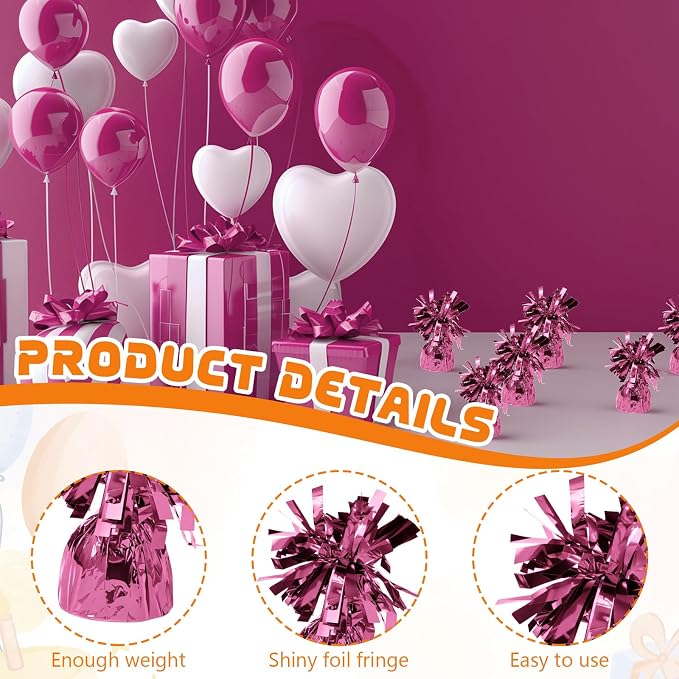 Balloon Weights Pink Metallic Anchor Balloon Holder - Image 3