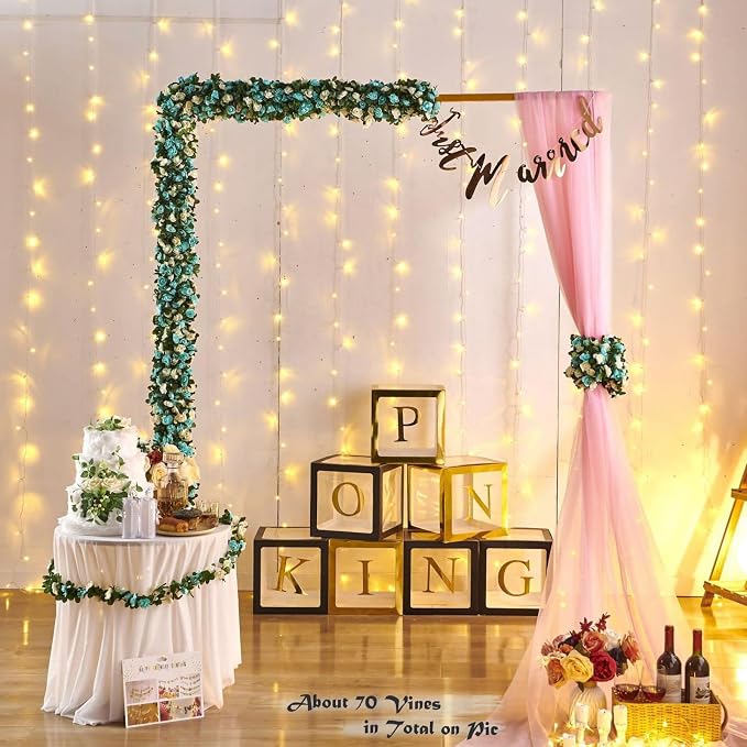 Artificial Flower Garland 6pcs 8.2ft Floral Rose Vine Decor, Hanging Faux Roses - Image 4