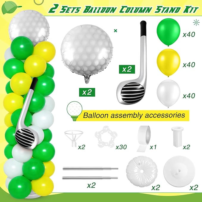Soulchen 2 Set Golf Hole in One Balloon Column Stand Kit - Image 2