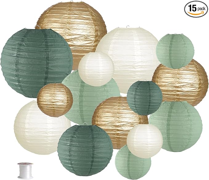 Paper Lanterns Decorative, Round Hanging Paper Lanterns Decorations by zilue